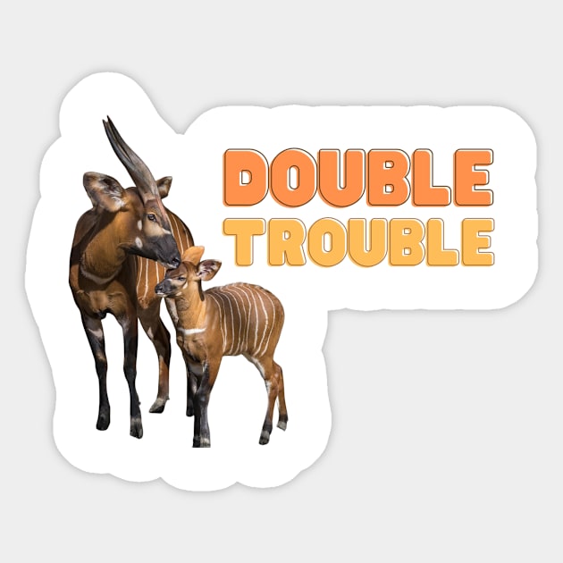 Double Trouble Sticker by Finn Dixon